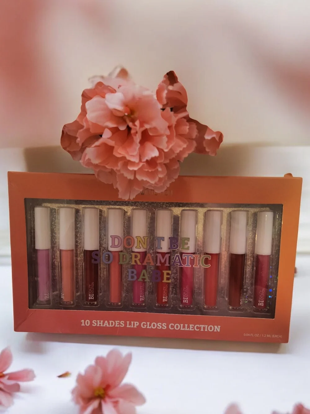 10 Shades Lip Gloss Collection - Coral Pink Set